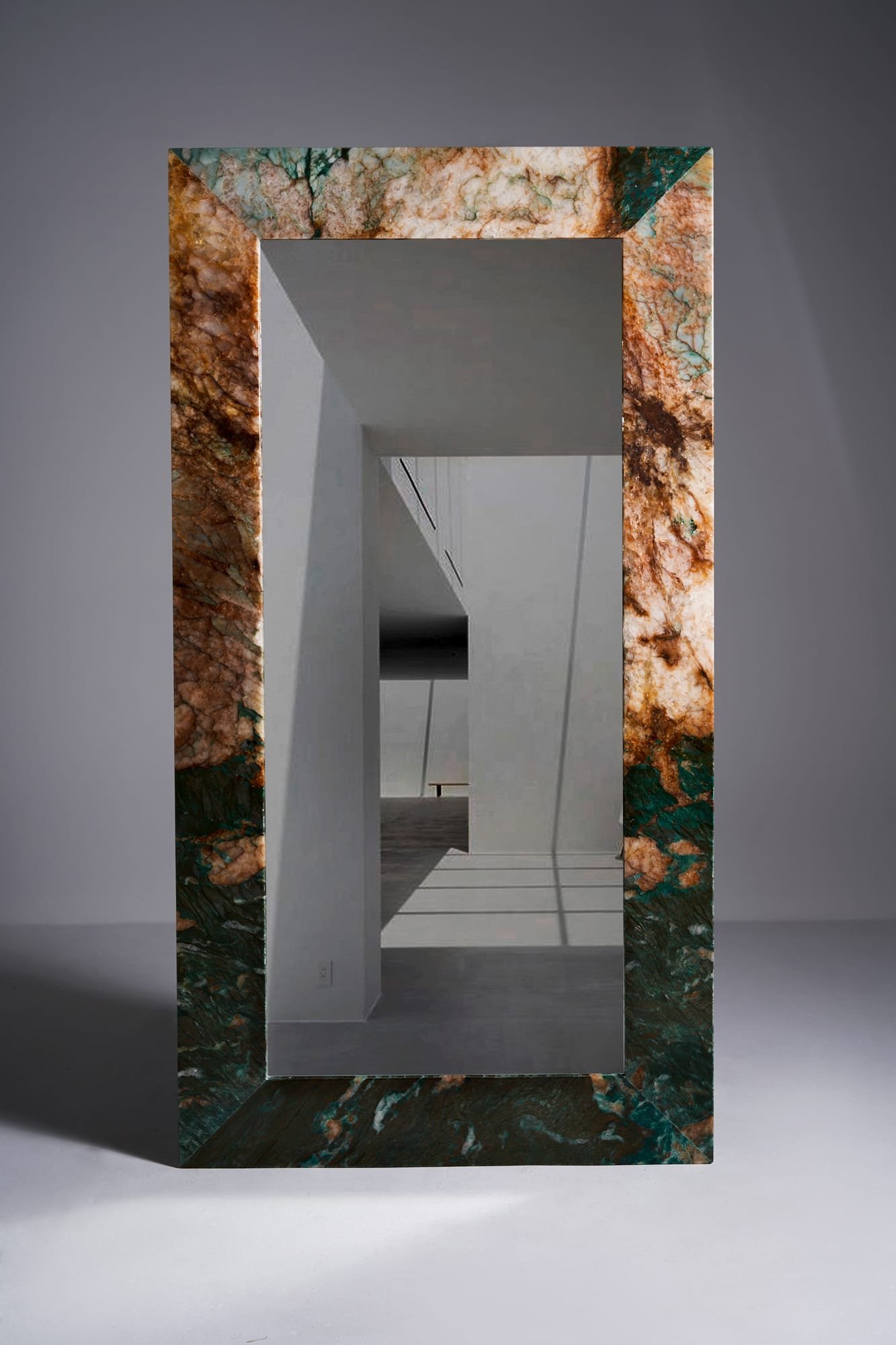 mirror with marble frame